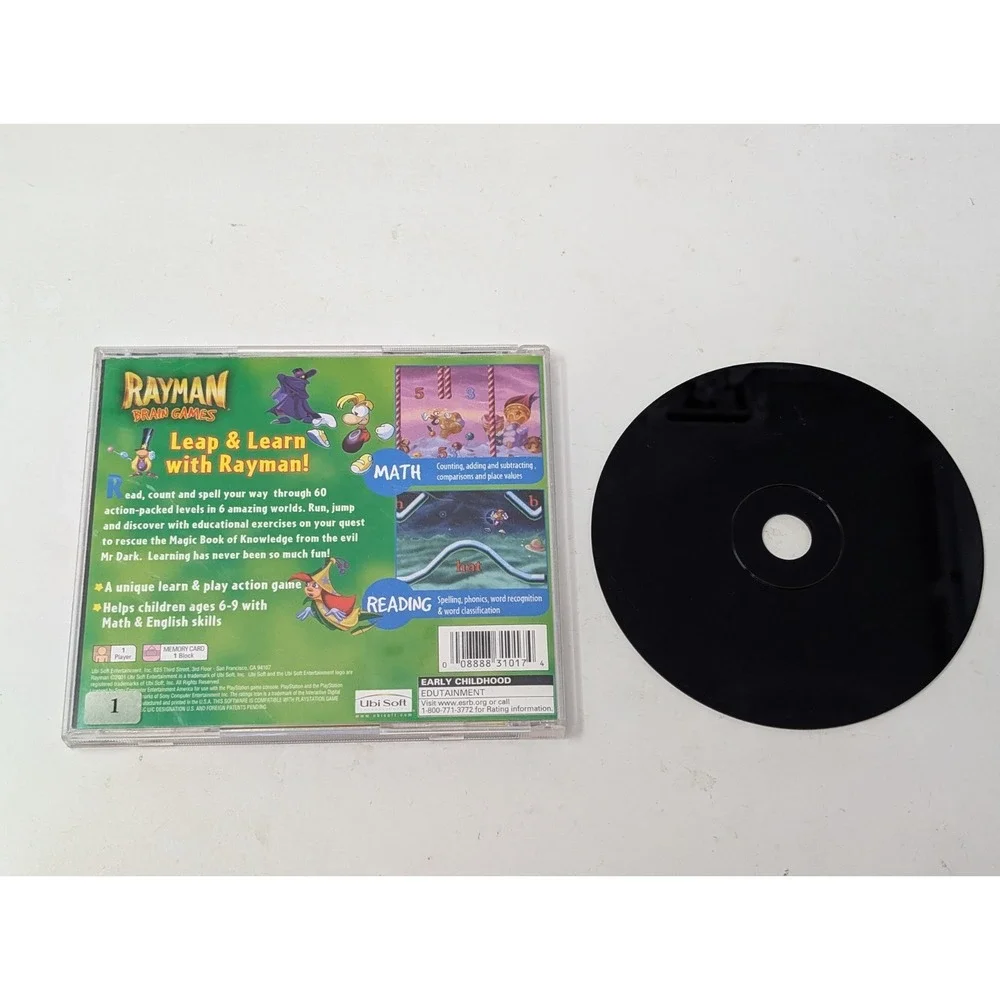 Rayman Brain Games PlayStation 1 PS1 CIB Complete‎ Vintage